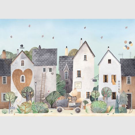 Papier peint intissé - Quartier charmant - 375x270 cm (1/4)