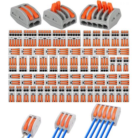 Connecteur Électrique,110pcs Domino Electrique,Connecteur Électrique Rapide,Domino Electrique Etanche,Bornes Connexion Automatique,Rapide Connecteur Fil de Câble,Connecteurs Électriques Compact (1/5)