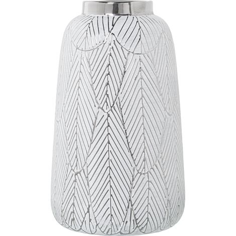 Vase Céramique Blanc/Argent °16,5X28 Cm (1/2)
