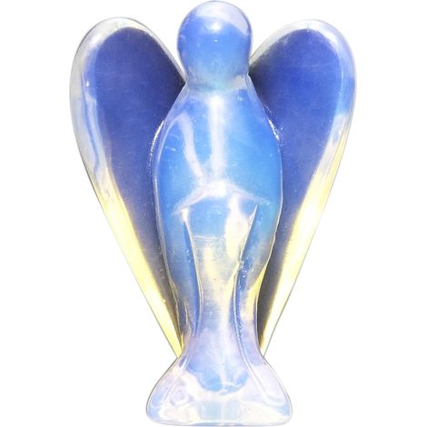 1 Figurine Ange Gardien En Opalite Sculptée À La Main Pour Méditation Et Protection Voiture Maison (1/5)