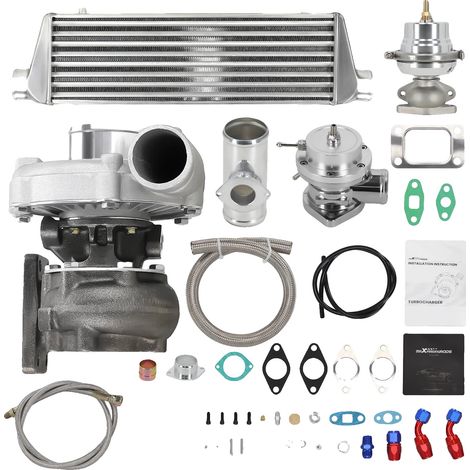 Kit de turbocompresor, compatible con motores de 1.5L a 3.0L, añade más de 350 hp, 25 kg, 86 cm x 43 cm x 43 cm, diámetro del inductor de la turbina 64.8 mm (1/5)