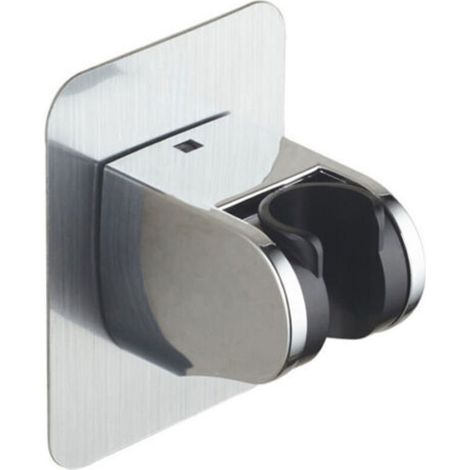 support de pommeau de douche sans perçage adhésif - support de douche réglable (45°), support de douchette universel, douchette, support de douche mural, argent (1/4)