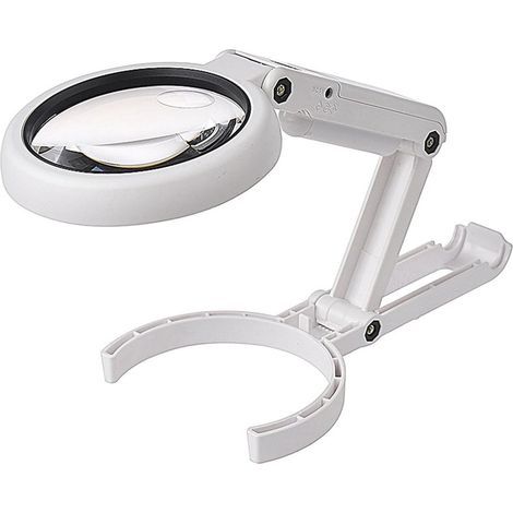 Lampada da scrivania con lente d'ingrandimento - Lampada pieghevole con lente d'ingrandimento 5x/11x - Lente con diametro di 75 mm - Con 8 luci LED - Lampada da tavolo con lente d'ingrandimento per... (1/5)