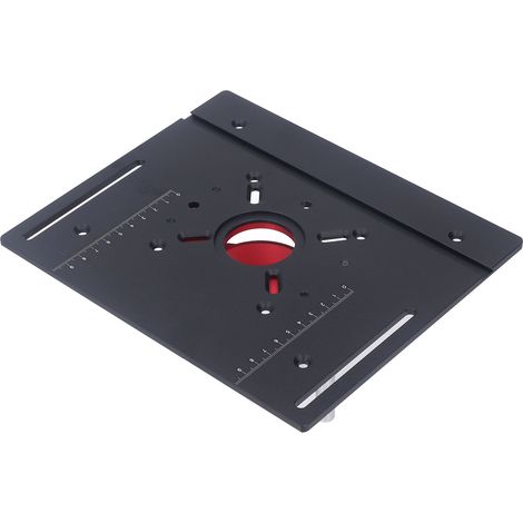 Plateau de levage pour toupie, système de levage manuel, kit pour table de toupie, plaque de base d'insertion noire (1/5)
