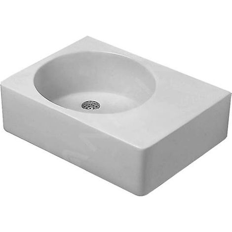 Duravit Scola - Lavabo universel avec trop-plein, 615 mm x 460 mm, blanc - lavabo sans trou, cuve à gauche, avec WonderGliss (1/5)