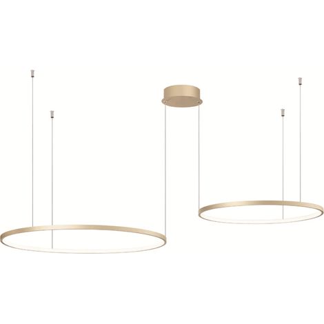 Lampada a sospensione a Led 160 cm SOEL 2 Luci in metallo verniciato ORO (1/4)