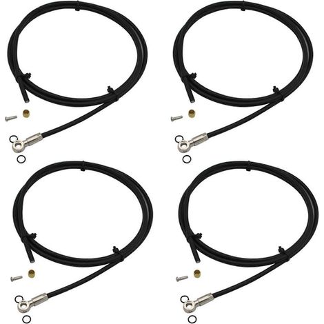4x 2 m kürzbare Hydraulik-Scheibenbremsleitung für MTB-Fahrräder, passend für Shimano SLX, XT, XTR, BH90/BH59 (1/5)