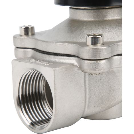 Électrovanne G1'' en acier inoxydable, normalement fermée, à action directe, pour eau, air ou solénoïde, 24 V CC (1/5)