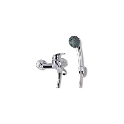 Robinet de douche chrome – Corps en alliage de zinc – Pomme de douche à main – Tuyau inox 1,5m – Cartouche céramique durable (1/5)