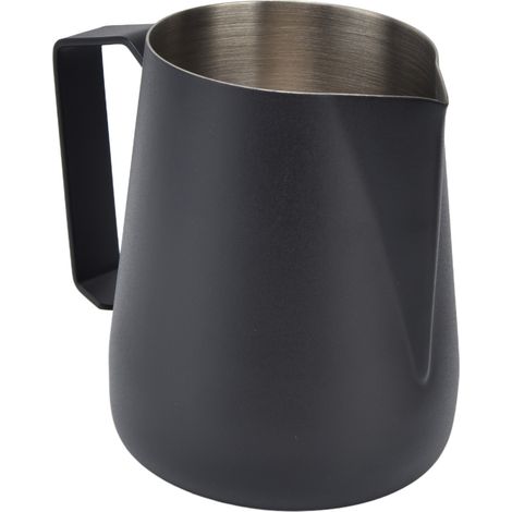 Pichet à mousser le lait avec mousseur épais, 450 ml, bec verseur pointu pour machines à café, CafeBlack (1/5)