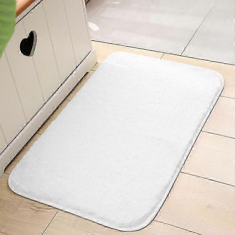 Tapis de sol moelleux et absorbant antidérapant 100 x 150 cm blanc thé (1/2)