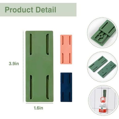 Support De Douille Adhésif sans Poinçon,Fixation de Multiprise Intelligente Auto-adhésive sans Perforation,Support Mural 3PCS (1/4)