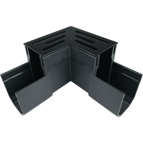 Ecke für schmale Entwässerungsrinnen Schwarz 155 x 155 - Pro