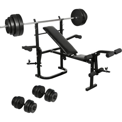 vidaXL Set Palestra Casa Panca Pesi Pieghevole Bilanciere Manubri (1/5)