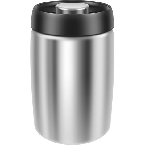 (Argent) Boîte de conservation à café sous vide en acier inoxydable 304 de 1200 ml (1/5)