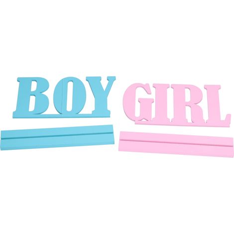 Schild aus Holz zur Geschlechtsenthüllung (Junge/Mädchen), geeignet für Babypartys, Größe 20 x 11 cm