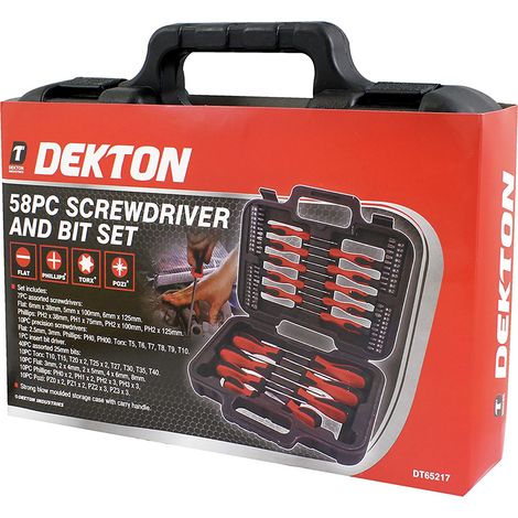 Dekton DT65217 58PC SCREWDRIVER AND BIT SET (1/2)