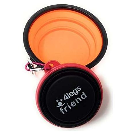 Faltbare Futternäpfe für Haustiere mit Karabinerhaken, Silikon, BPA-frei, 2 Stück.