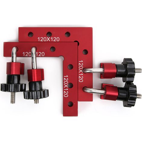 Règle de positionnement à angle droit de 90° en forme de L, pince de fixation pour panneaux de menuiserie 120 x 120 mm (1/5)