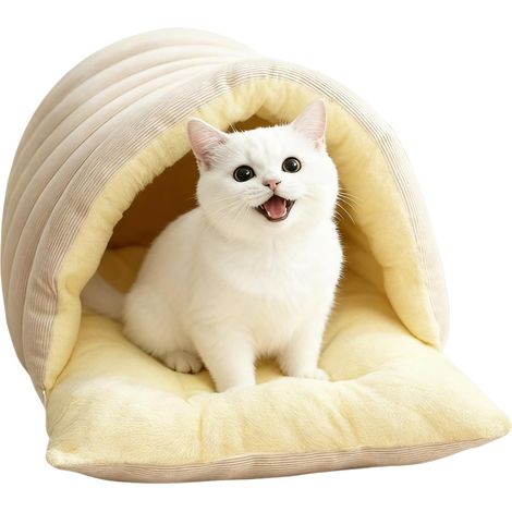 Lit pour Animal De Compagnie - Nid De Sommeil Lavable pour L Hiver  Caverne pour Chat,pour Usage en Intérieur Salon Chambre Balcon