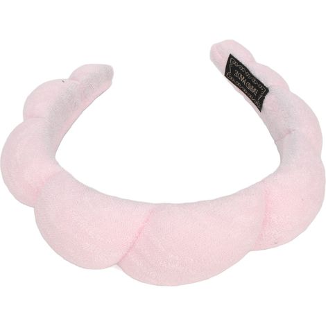 Bandeau de spa, éponge et serviette en tissu éponge, turban rembourré pour soin du visage, lavage, démaquillage et douche. (1/5)