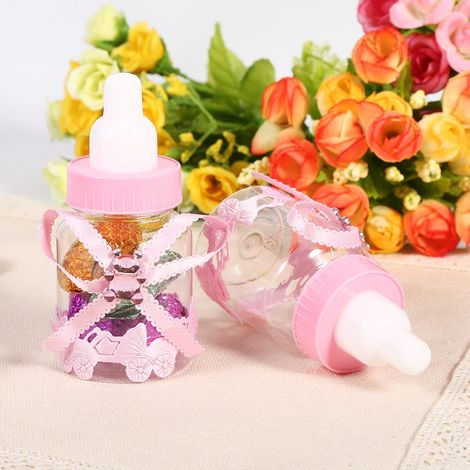 50 Pièces Boîtes Bouteilles Chocolat Bonbons pour Favoris Baptême Cadeaux Décorations Rose (1/5)