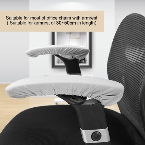 Housse de dossier de chaise de bureau élastique extensible, protège-accoudoirs amovible pour fauteuil informatique, lot de 2, ajustable et résistant (1/5)