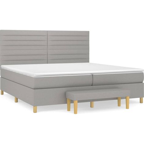 Maison Exclusive - Cama box spring con colchón tela gris claro 20