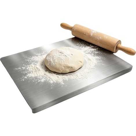 Schneidebrett aus Edelstahl mit Kante, Arbeitsplatte aus Edelstahl, Küchenschneidebrett, robustes Schneidebrett zum Kochen, Backen, Brotbacken, für den Restaurantgebrauch, zum Kneten usw. (1/5)