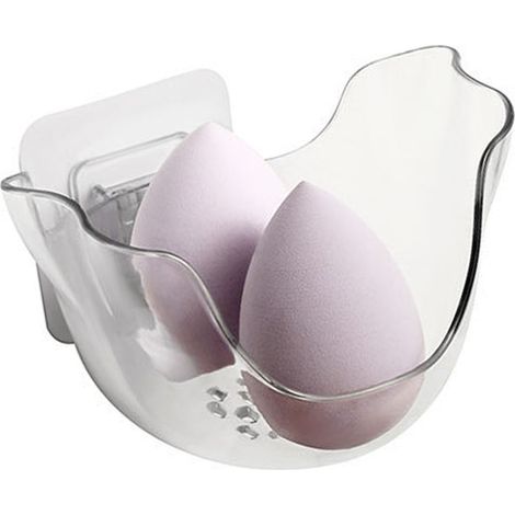 Organizer für Make-up-Schwämme, transparenter Halter für Make-up-Schwämme, Halter für Puderquasten, Schmuckhalter (kein Bohren erforderlich) (1/5)
