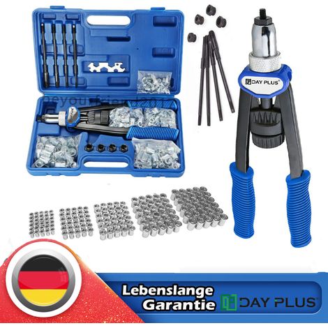 Pince à riveter manuelle avec mandrins M5 M6 M8 M10 M12 et 150pcs de rivets