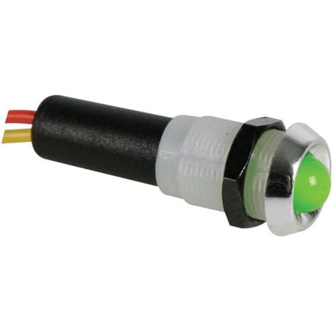 Perel 139564 lámpara LED de señal, 5 V, carcasa cromo abs, Verde (1/2)