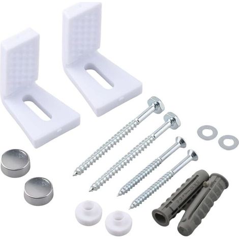Kit Fixation WC au Sol,Vis Fixation WC, Fixation sur Pied Toilet, Kit de Fixation Cuvette WC y Compris Bouchon d'Extension, Support de Montage pour Fixation/Pièces de Rechange (1/5)