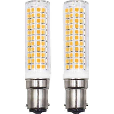 Lot de 2 Ampoules LED B15d Remplaçant 75W 90W 80W Blanc chaud 3000K 220V 230V 890lm 7W Applique Murale Pour Salon Lustre Machine à Coudre [Classe énergétique E]-LIAIKI (1/5)