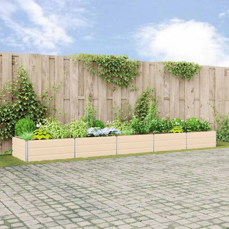 Pflanzkübel Elfenbein 480 x 100 x 45 cm Verzinkter Stahl