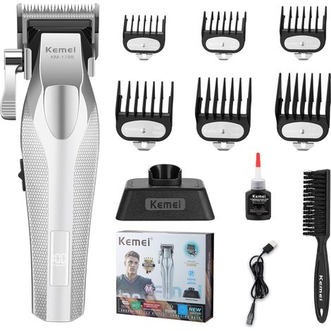1798 Professional Hair Clipper for Men 9100RPM, Wireless, Full Metal Body, 3000mAh, LED Display, Ceramic Blades and DLC (1/5)