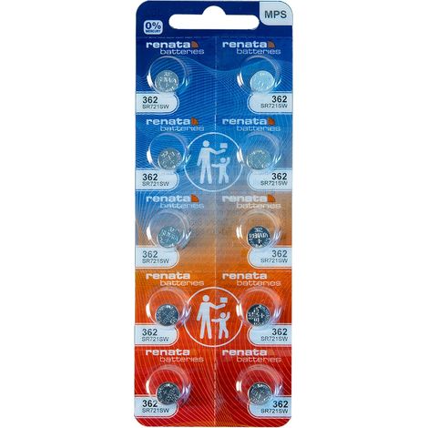 Lot de 10 piles pour montre à l'oxyde d'argent 1,55 V (1/5)