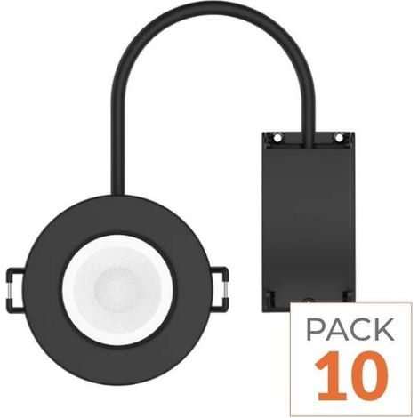 Spot Encastrable 5,4W Dimmable CCT IP65 NOIR RE2020 - 3000K/4000K/6000K - Pack de 10 - SILAMP (1/2)