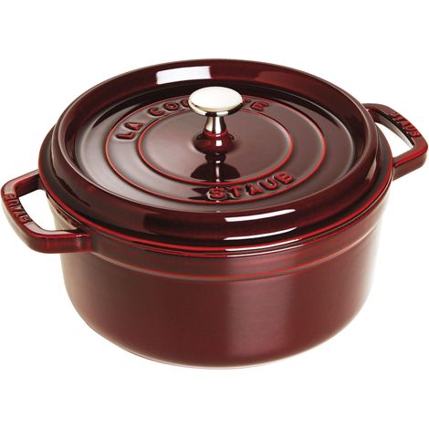 Staub Casseruola/Cocotte In Ghisa, Rotonda 24 Cm, 3,8 L, Rosso (Granatina) (1/4)