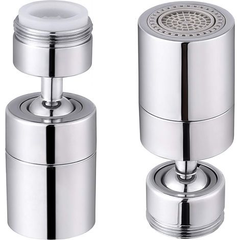Faucet Aerator 360° Swivel 2 Modes Adjustable Bathroom Kitchen Faucet Accessory-24mm Male Thread (1/5)