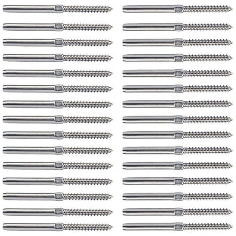 30 pièces vis serrage câble gauche/droite garde-corps 1/8" pont escalier balustre (1/5)