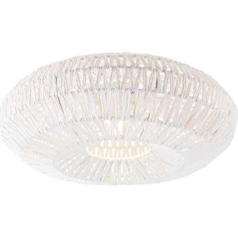Retro Ceiling Light White Rope Round - Lina (1/5)