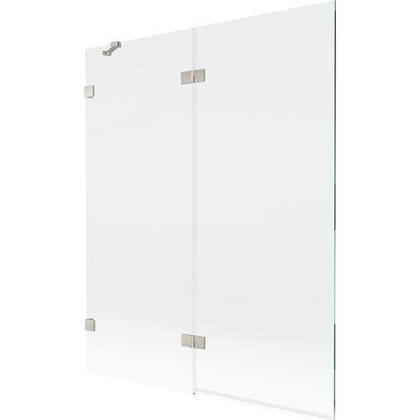 Mexen Lunar paroi de baignoire à 2 volets gauche 140 x 150 cm, transparent, nickel brossé - 897-140-100-97-00-L (1/5)