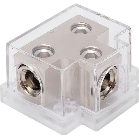 Bloc de distribution d'alimentation à 2 voies en alliage de zinc avec couvercle en plastique pour autoradio (1/5)