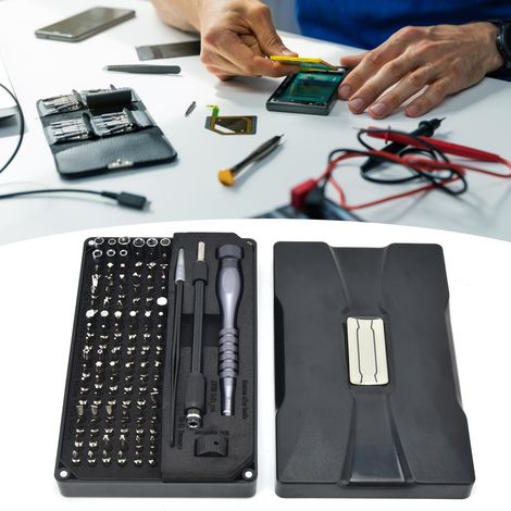 JM-8177 106-teiliges Präzisionsschraubendreher-Set, Reparaturwerkzeug-Set mit magnetischem Schraubendreher, 4 x 28 mm vernickelte CRV-Bits (1/5)