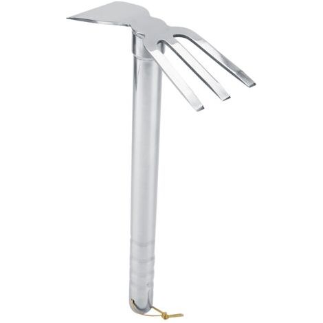 QORVA- Mini rteau en acier manche en caoutchouc griffe courte rteau cultivateur outil de jardin extérieur