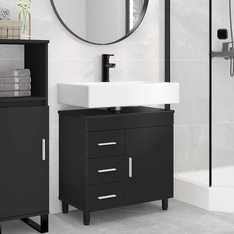 vidaXL Mobiletto da bagno Nero 60 x 35 x 60 cm Legno