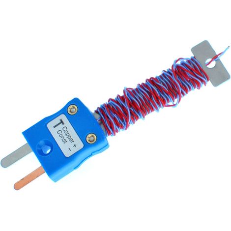 Thermocouple type T, L 5m, +220°C max à Fiche mâle miniature ( Prix pour 1 )