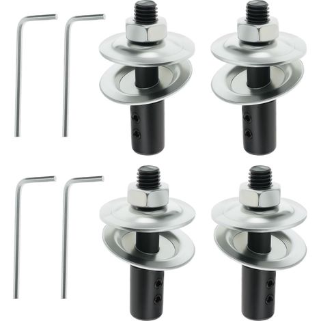 Lot de 4pcs Rallonges d'arbre pour Meuleuse d'établi de 8 à 10 Mm avec Clé Et Rondelle pour Ponceuse Polisseuse (2 à Gauche + 2 à Droite) (1/5)