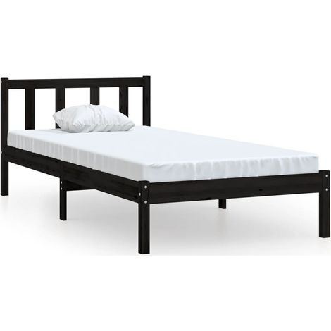Maison Exclusive - Giroletto in Legno Massello Nero 75x190 cm Small Single